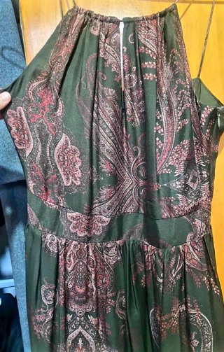 Vestido largo seda Caramelo Talla S