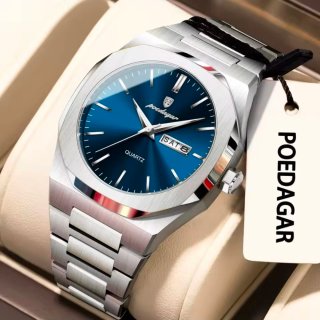 Reloj POEDAGAR Hombre Azul y Plateado