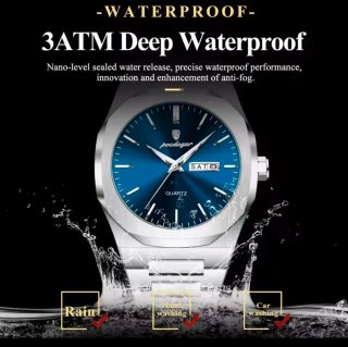 Reloj POEDAGAR Hombre Azul y Plateado