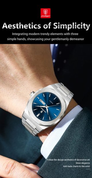 Reloj POEDAGAR Hombre Azul y Plateado