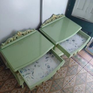 Mesitas Noche Vintage Verde Menta