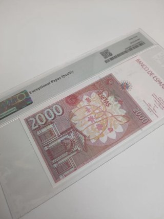 Billete 2000 Pesetas España 1992 PMG 65 EPQ