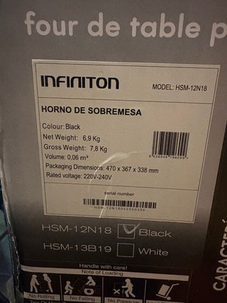 Horno Eléctrico INFINITON 18L 1200W NUEVO