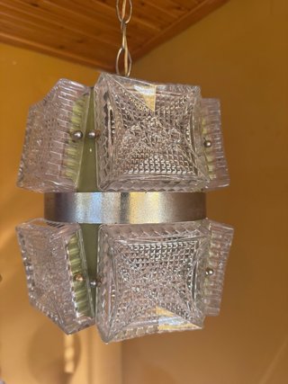 Lampadario Space Age vintage verde/trasparente