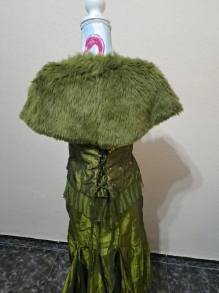 Vestido Mercedes Romero verde con lentejuelas