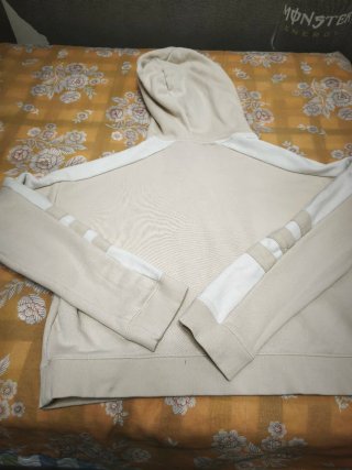 Sudadera Adidas Beige y Blanca Mujer