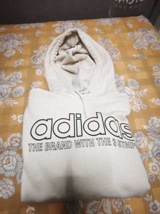 Sudadera Adidas Beige y Blanca Mujer