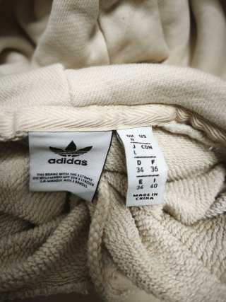 Sudadera Adidas Beige y Blanca Mujer
