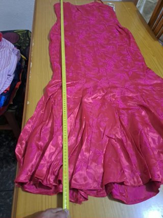 Vestido largo glamour rosa/rojo