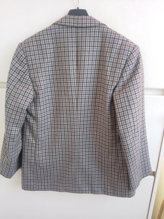 Giacca blazer in tweed di lana a quadri vintage L