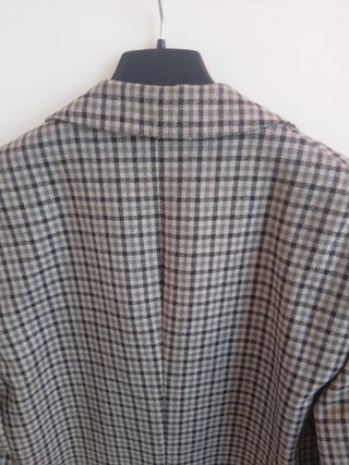 Giacca blazer in tweed di lana a quadri vintage L