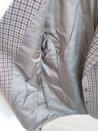 Giacca blazer in tweed di lana a quadri vintage L