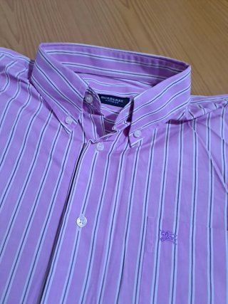 Camisa Burberry Rayas Manga Corta Hombre