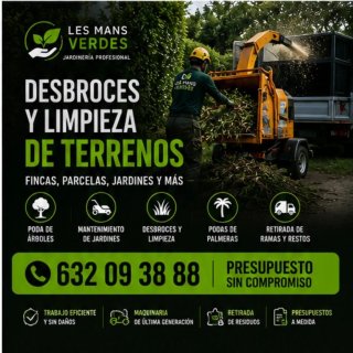 Tala de pinos, desbroces y mantenimiento jardín