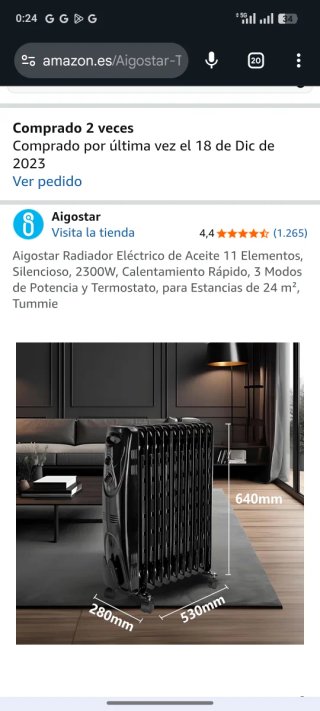 Radiador Eléctrico Aigostar Negro