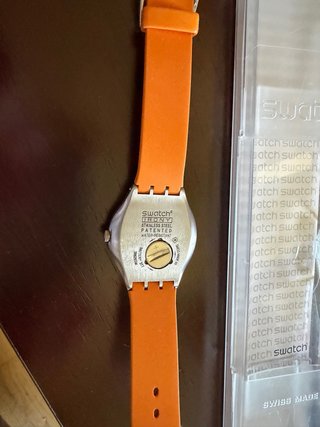 Swatch Irony Reloj Naranja y Plateado