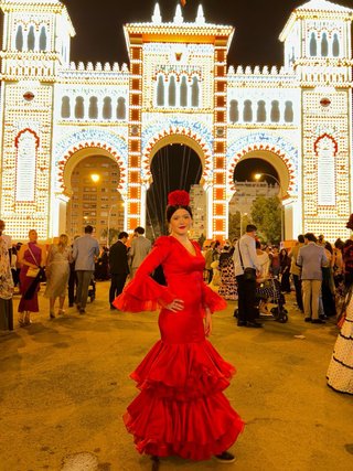 Traje de flamenca rojo