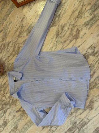 Camisa Rayas Azul y Blanco