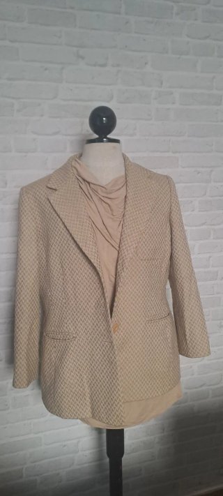 Blazer Beige con patrón de espiga  Otoño- Invieno