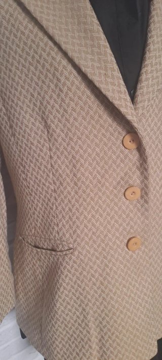 Blazer Beige con patrón de espiga  Otoño- Invieno