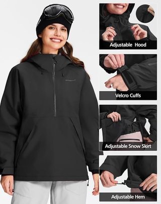 Chaqueta Snowboard Mujer Pioneer Camp Negra