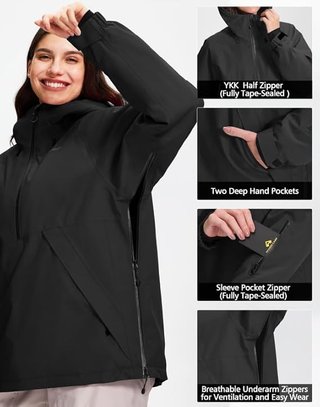 Chaqueta Snowboard Mujer Pioneer Camp Negra