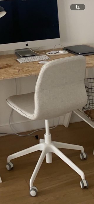 Silla Escritorio Ikea LÅNGFJÄLL Beige/Blanco