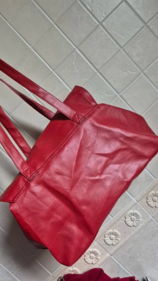 Borsa tote rossa in pelle