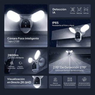 Tapo C720 2K Cámara Vigilancia Proyector Luz