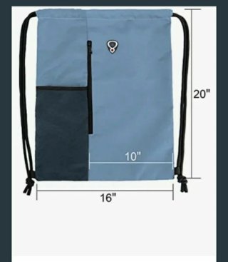 Mochila azul con bolsillo y cremallera