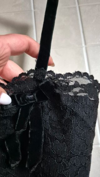 Top pizzo nero taglia m