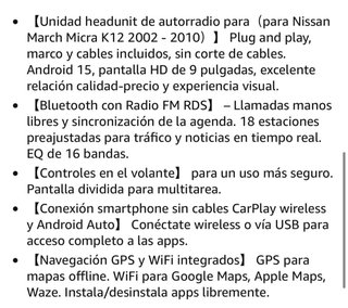 Pantalla CarPlay, para Nissan micra