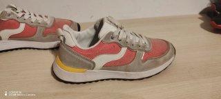 Zapatillas deportivas mujer grises y rosas