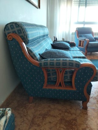 Sofá 3 plazas y 2 sillones tela