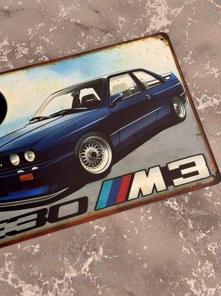 Placa cartel metalico BMW E30 M3