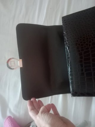 Bolso piel cocodrilo vintage plata