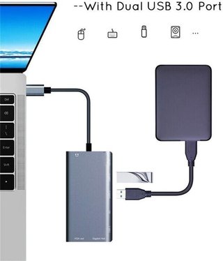 SIN ABRIR 8 en 1 Adaptador USB C/3.0 Hub con 4K