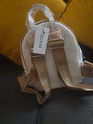 Mochila Guess Beige Logo GG