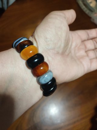 Pulsera Ágata marron y naranja Nueva