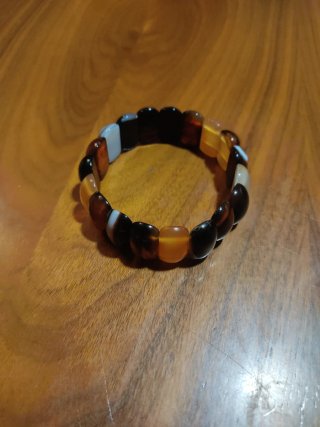 Pulsera Ágata marron y naranja Nueva
