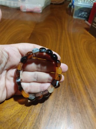 Pulsera Ágata marron y naranja Nueva