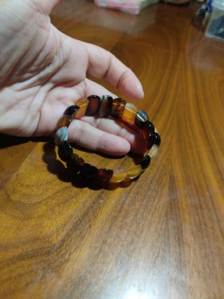 Pulsera Ágata marron y naranja Nueva