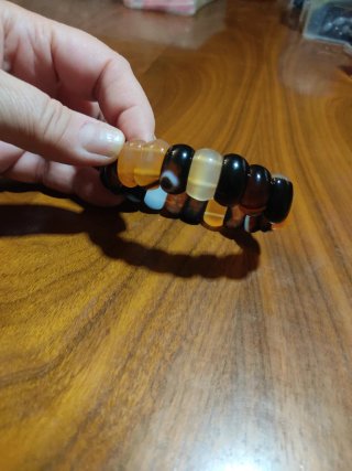 Pulsera Ágata marron y naranja Nueva