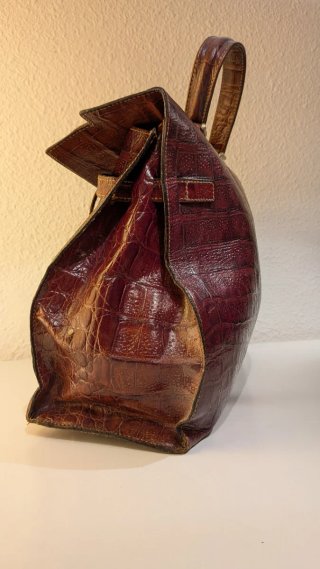Bolso Joya Vintage BRIDAS – 100% Piel de Cocodrilo