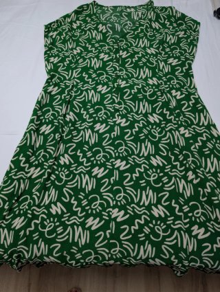 Vestido verde estampado Zara