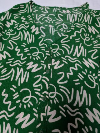 Vestido verde estampado Zara