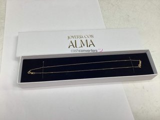 cadena oro 18k con piedra con diamante 22cm