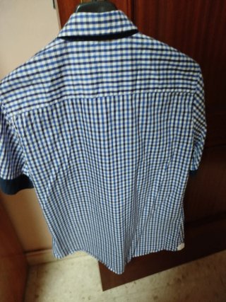 Camisa cuadros manga corta señora