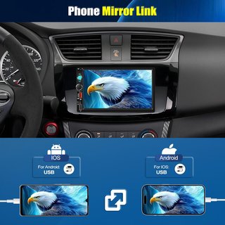 Radio 2 DIN 7" con CarPlay y Cámara Trasera