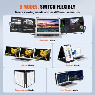 Extensor de Pantalla para Laptop 35.6 cm HD 1080P Monitor Portátil para Laptop de 33-43 cm